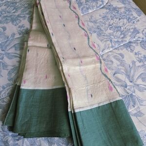 Elegant New 100% Natural Tussar Silk Jamdani Saree